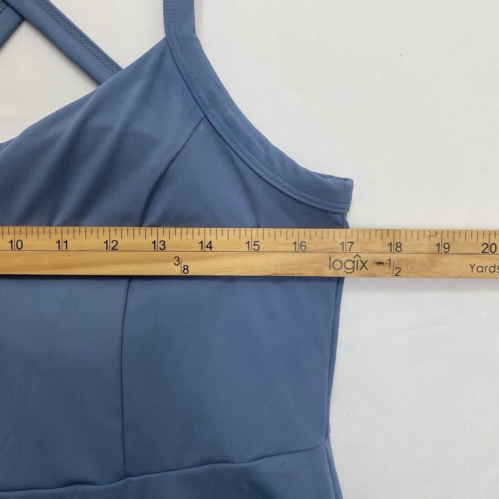 Popilush Blue Athletic Tennis Womens Dress Crisscross Back Built-In Shorts M - Picture 10 of 13